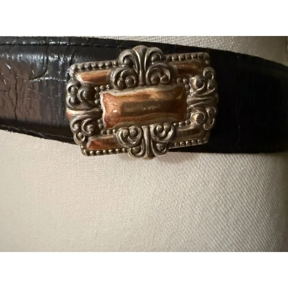 Enmon Leather Western Vintage Belt Made‎ In USA Italian Calfskin Size Large 3166